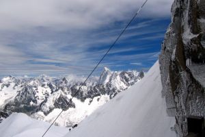 Corde allant  l'Aiguille du Midi, Alpes, Chamonix