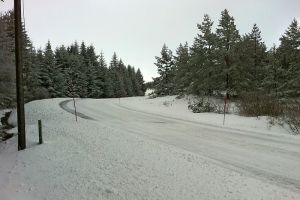 Neige sur Aubrac entre Laguiole et St Urcize, Aveyron