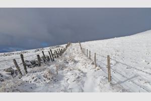 Draille recouverte de neige