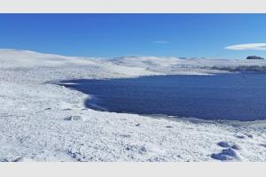 Le lac est un peu gel sur le bord