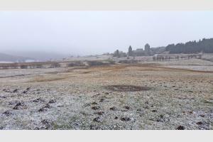 Hier : village d'Aubrac sous quelques flocons 