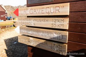 Panneau de dpart du trek du Laugavegur