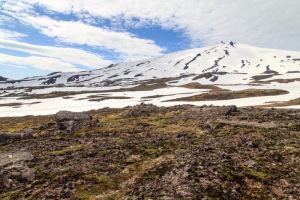 Le fameux volcan recouvert de glace