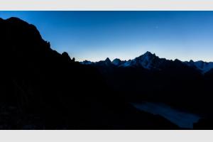 L'Aiguille-Verte en bleu