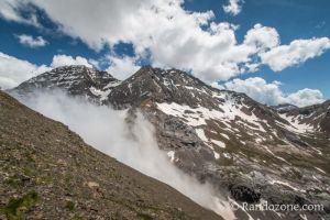 Vue sur le Taillon pendant la monte