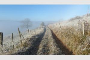 Le chemin est gel sur le causse