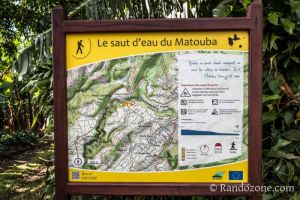 Panneau du dpart vers la cascade du Matouba