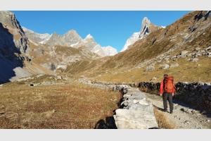 Randonnée au refuge du Col de la Vanoise Sur la montée vers le refuge