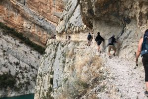 Congost de Mont Rebei et chemin grav dans la roche