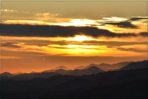 Lever de soleil sur le pic du Jer