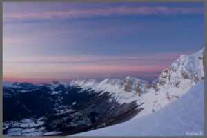 Lever du jour depuis le pas de la Balme