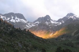Lever de soleil sur la valle du Marcadau