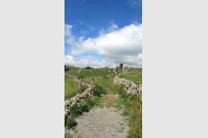 Chemin sur l'Aubrac, menant  la cascade du Droc
