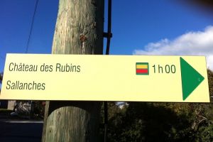 Panneau de rando au dessus de Sallanches