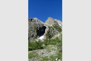 Monte au Glacier Blanc dans les Alpes