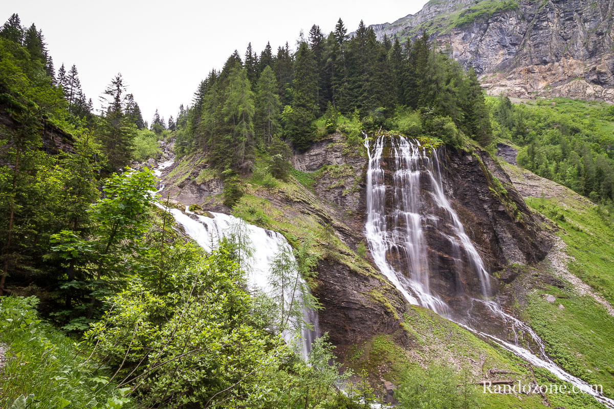 Point de vue sur les cascades de la Pleureuse et de la Sauffaz