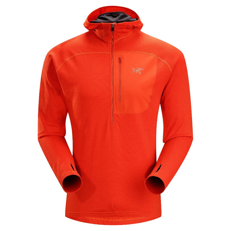 Konseal Veste � capuche Fermeture �clair 3/4 Homme couleur Tobiko