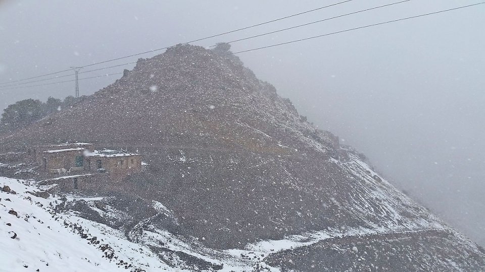 Tempte de neige dans le Haut Atlas