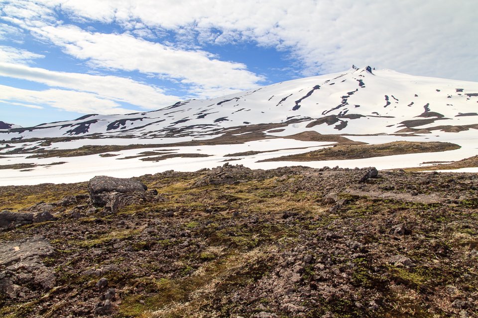 Le fameux volcan recouvert de glace