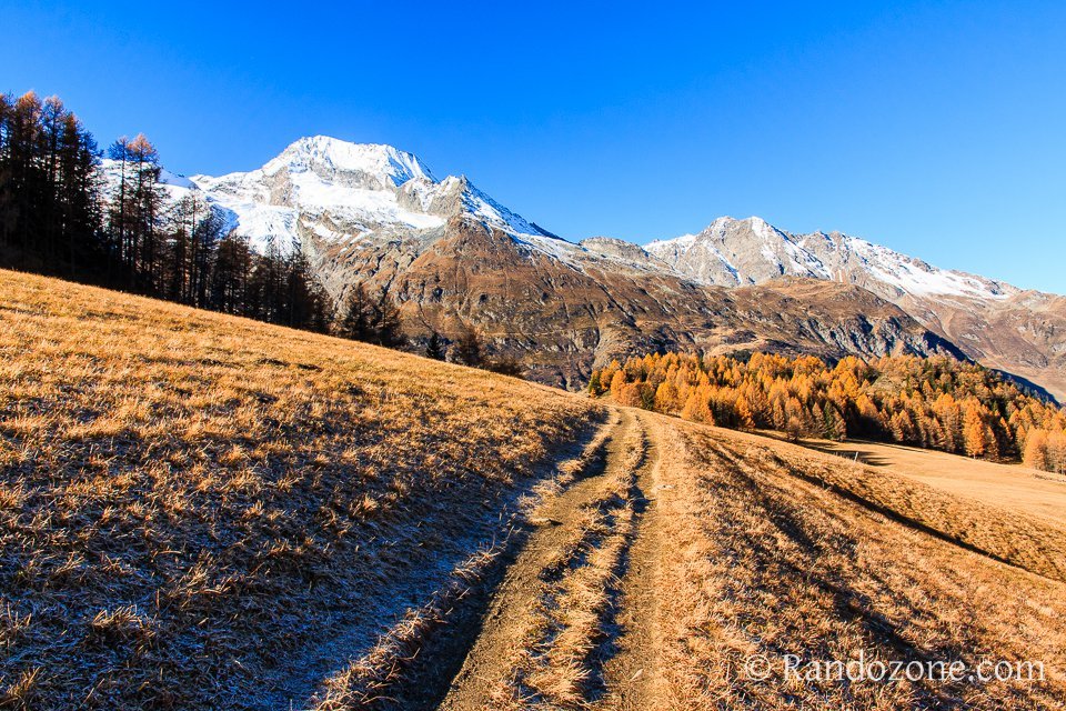 Superbe panorama sur les sommets enneigs de Vanoise