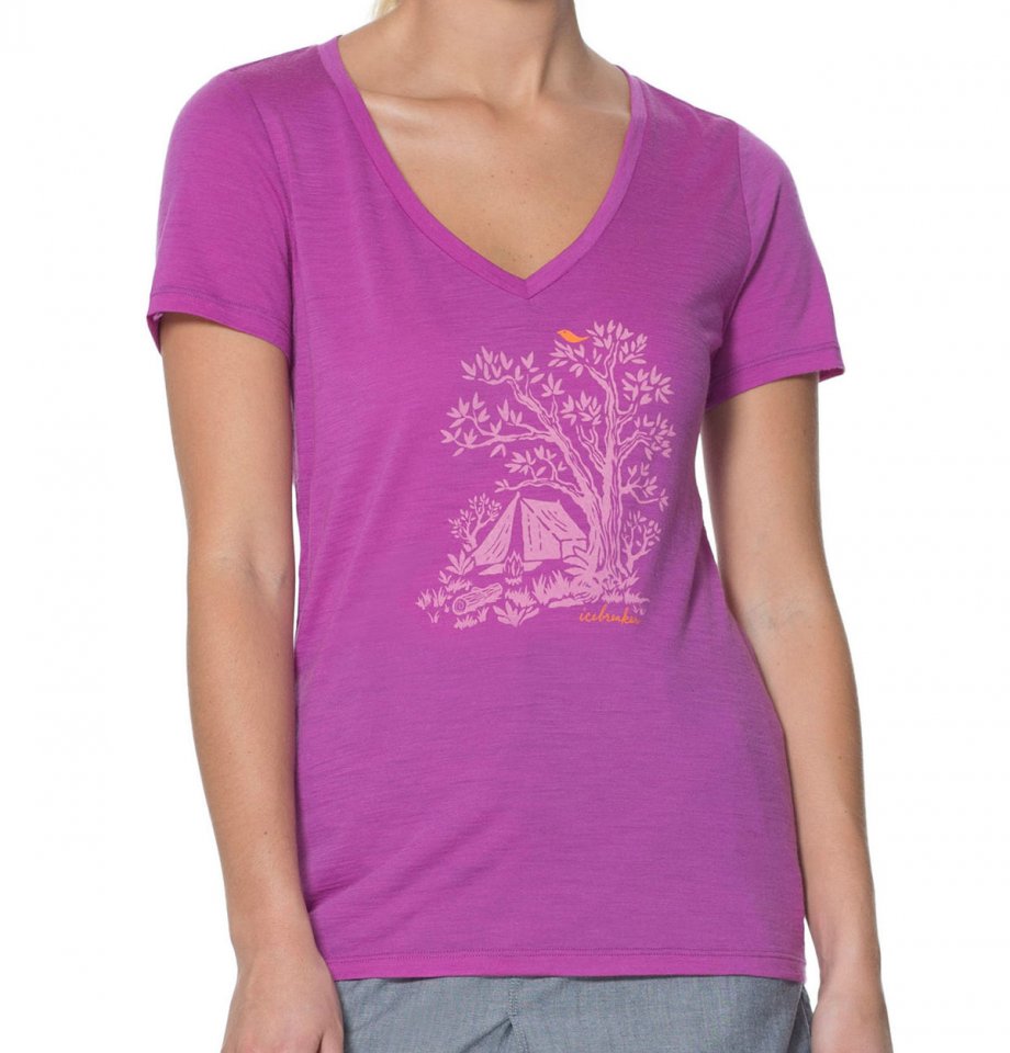 Icebreaker Tech Lite Short Sleeve V Gone Bush Icebreaker Tech Lite Short Sleeve V Gone Bush