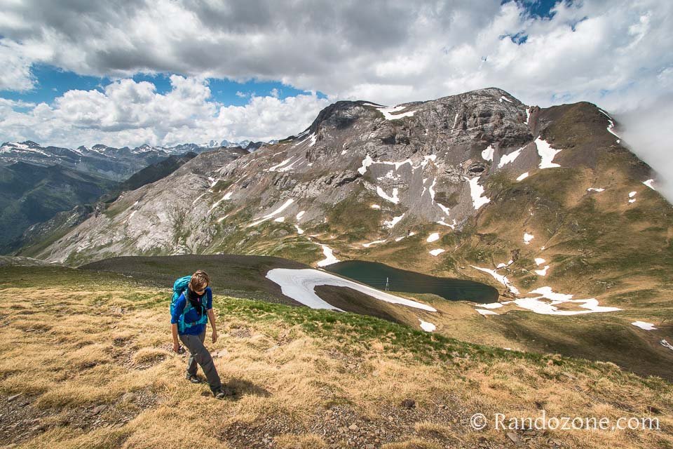Progression au dessus du lac de Lapazosa