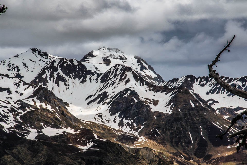 Pic du Midi depuis l'ancienne gare du funiculaire de l'Ayr