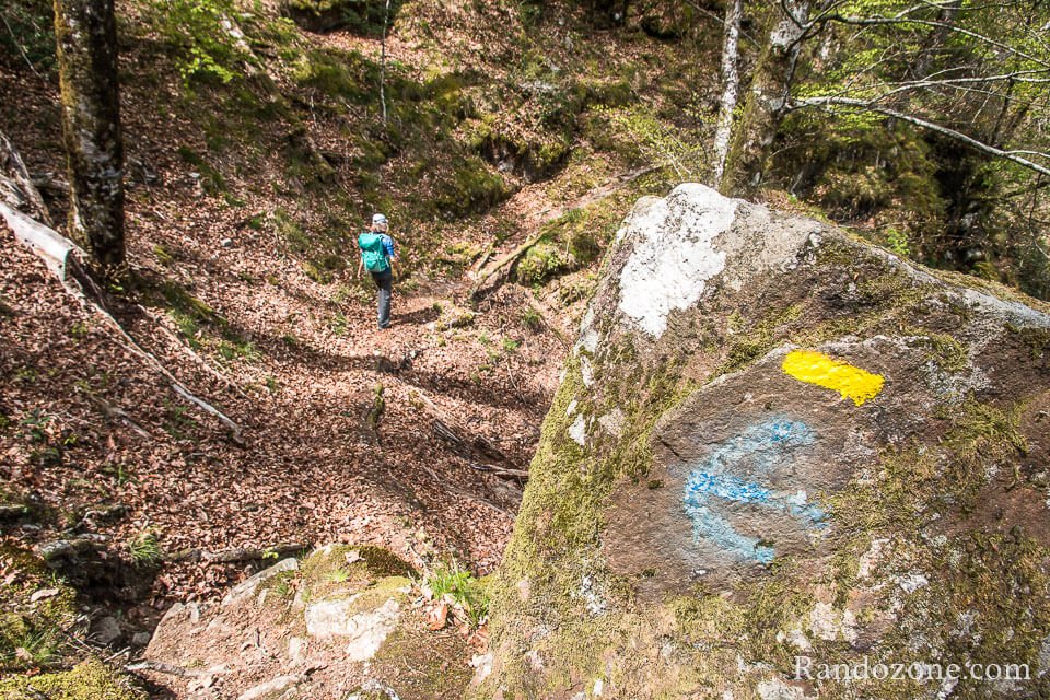 On continue  suivre le sentier balis en jaune