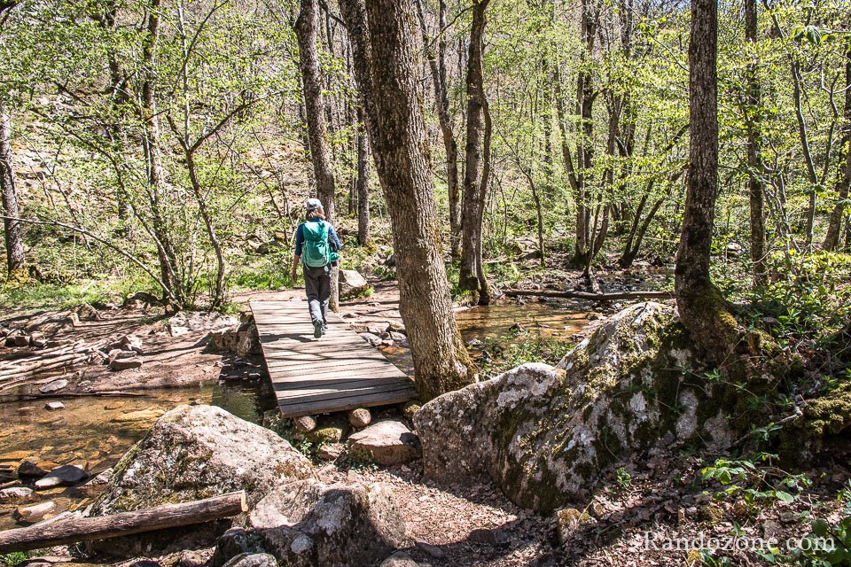 Passage d'un pont en bois