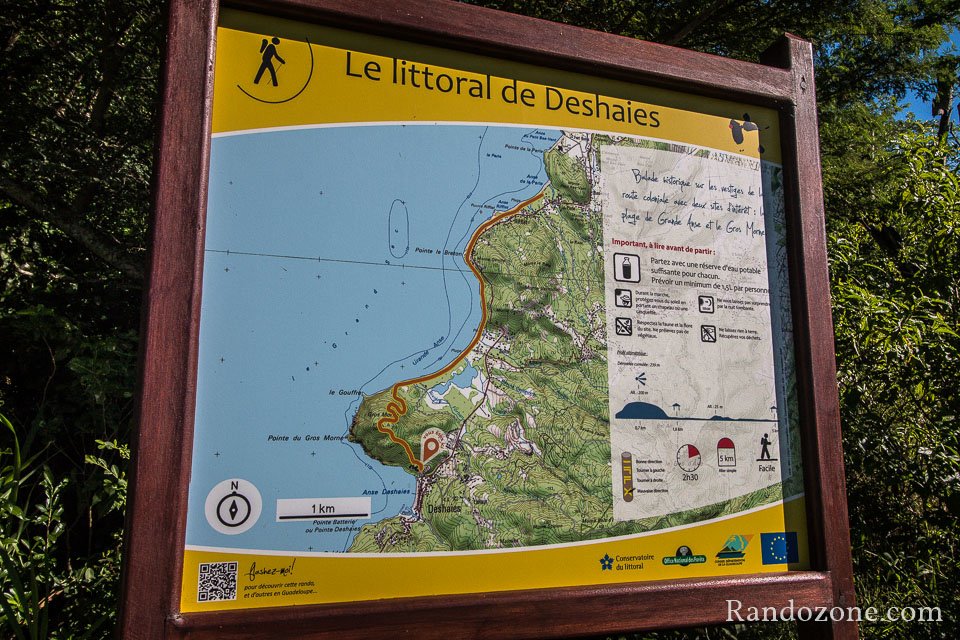 Le littoral de Deshaies : panneau du d�part