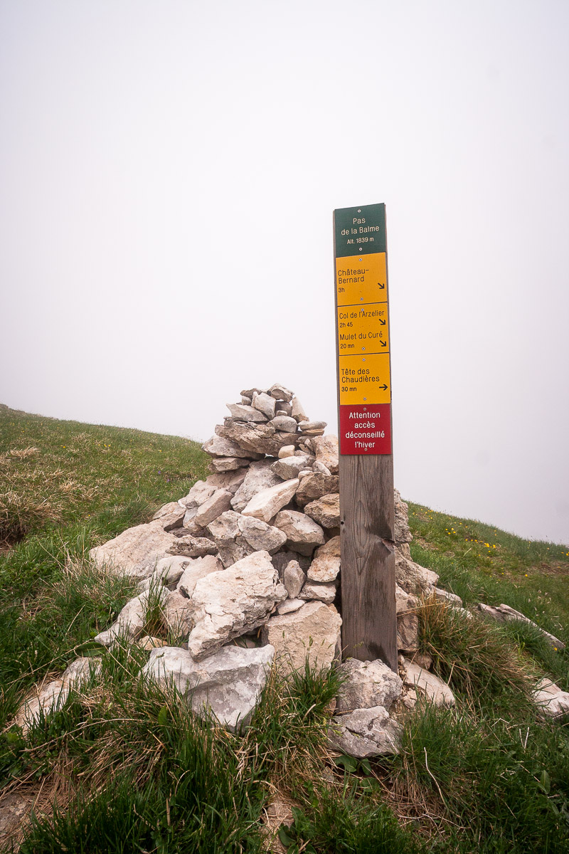 Pas de la Balme dans le brouillard