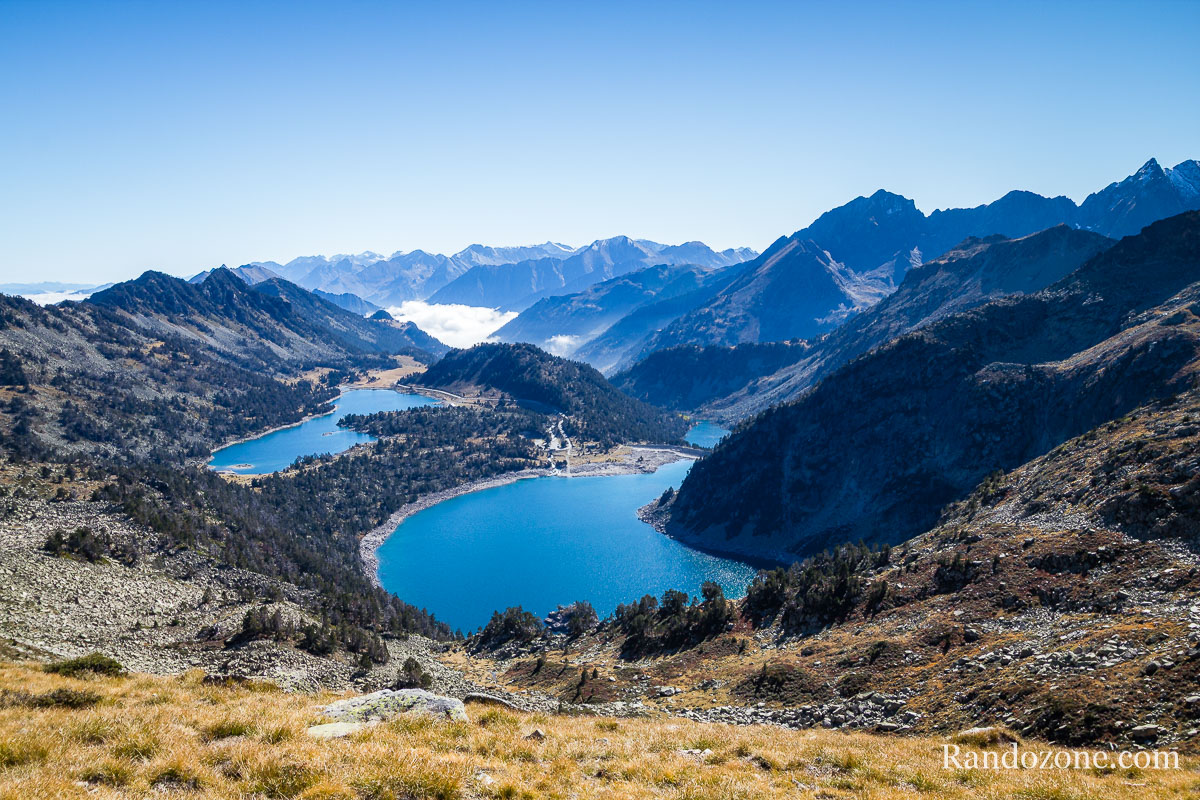 Lacs d'Aumar et d'Aubert depuis la Hourquette d'Aubert