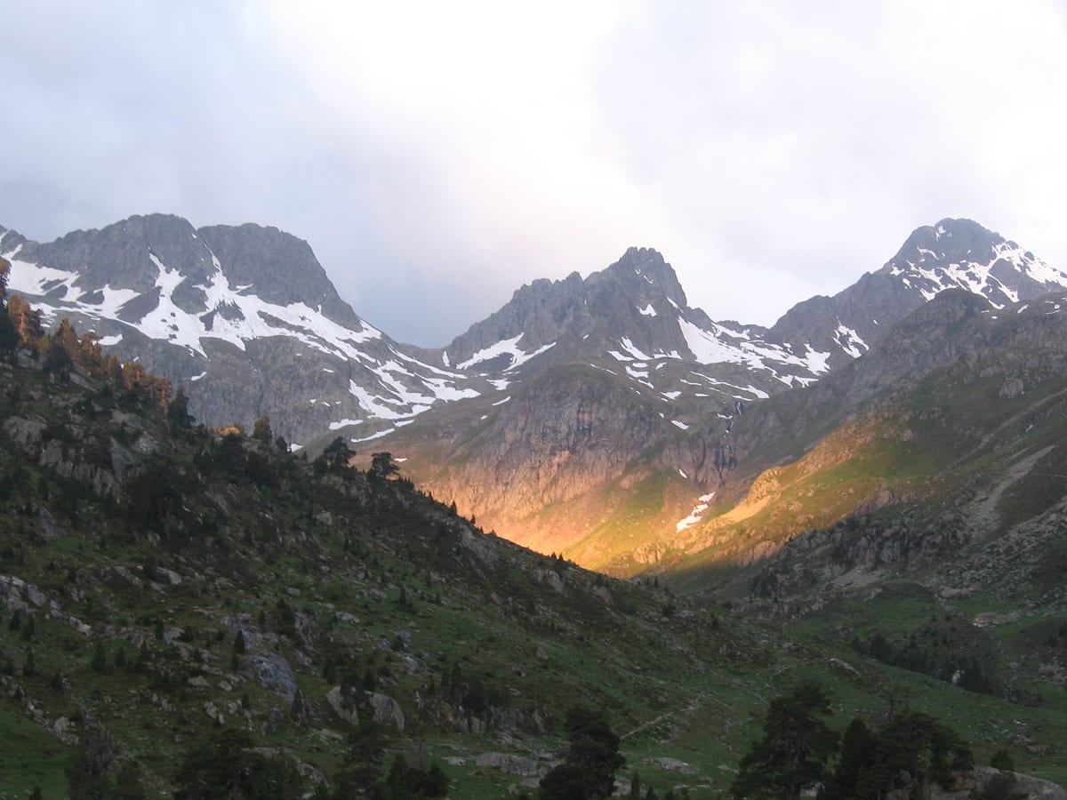 Lever de soleil sur la valle du Marcadau
