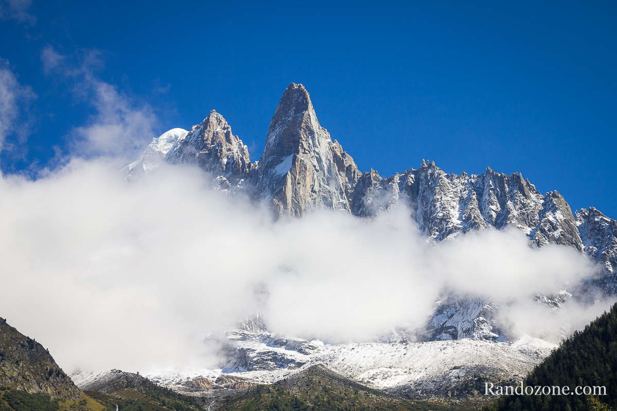Les Drus depuis la valle de Chamonix