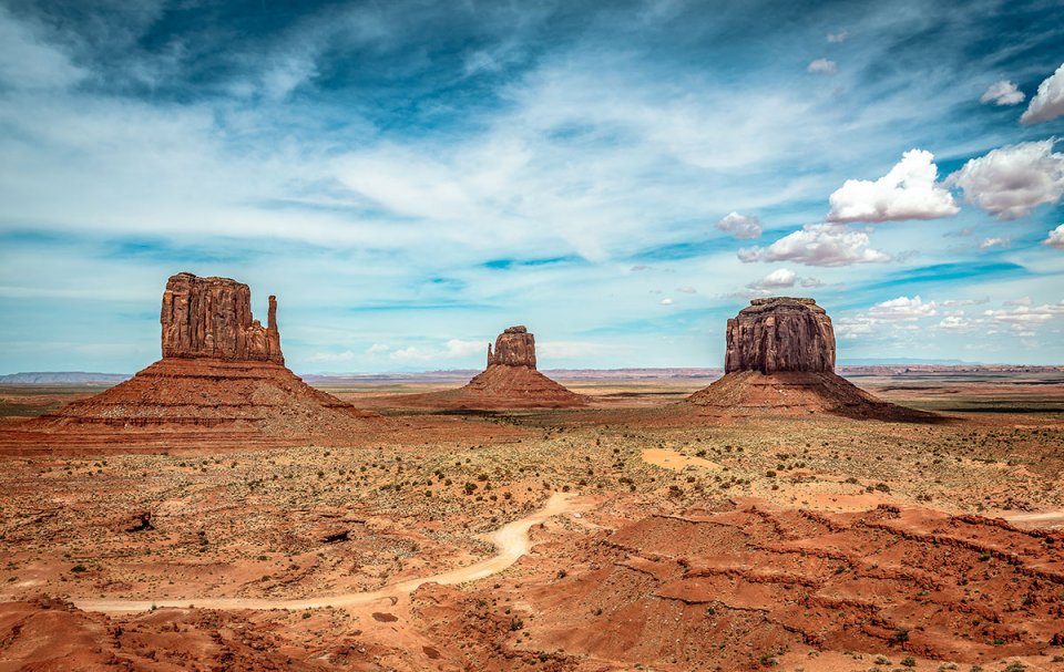 Clbre vue de Monument Valley aux Etats-Unis
