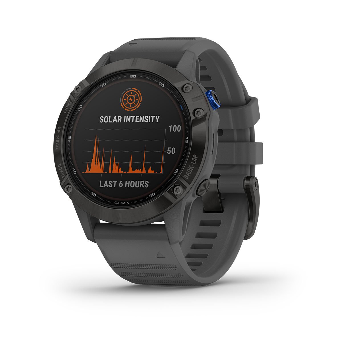 Garmin Fenix 6 Solar Bouton bleu