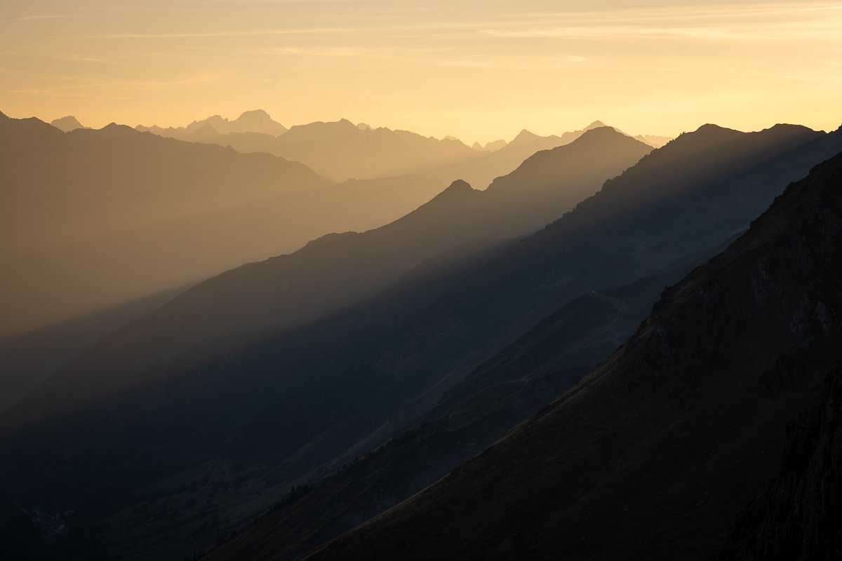 Difficile de se lasser du coucher de soleil au col du Tourmalet