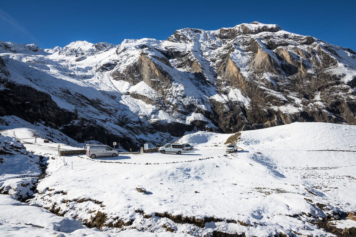 Le petit parking sur lequel on a pu se garer