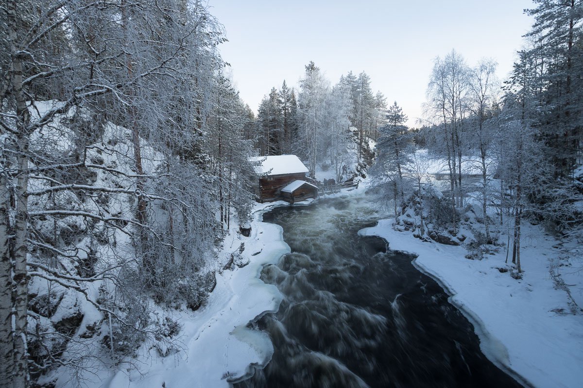 La photo prise depuis le pont de Myllykoski