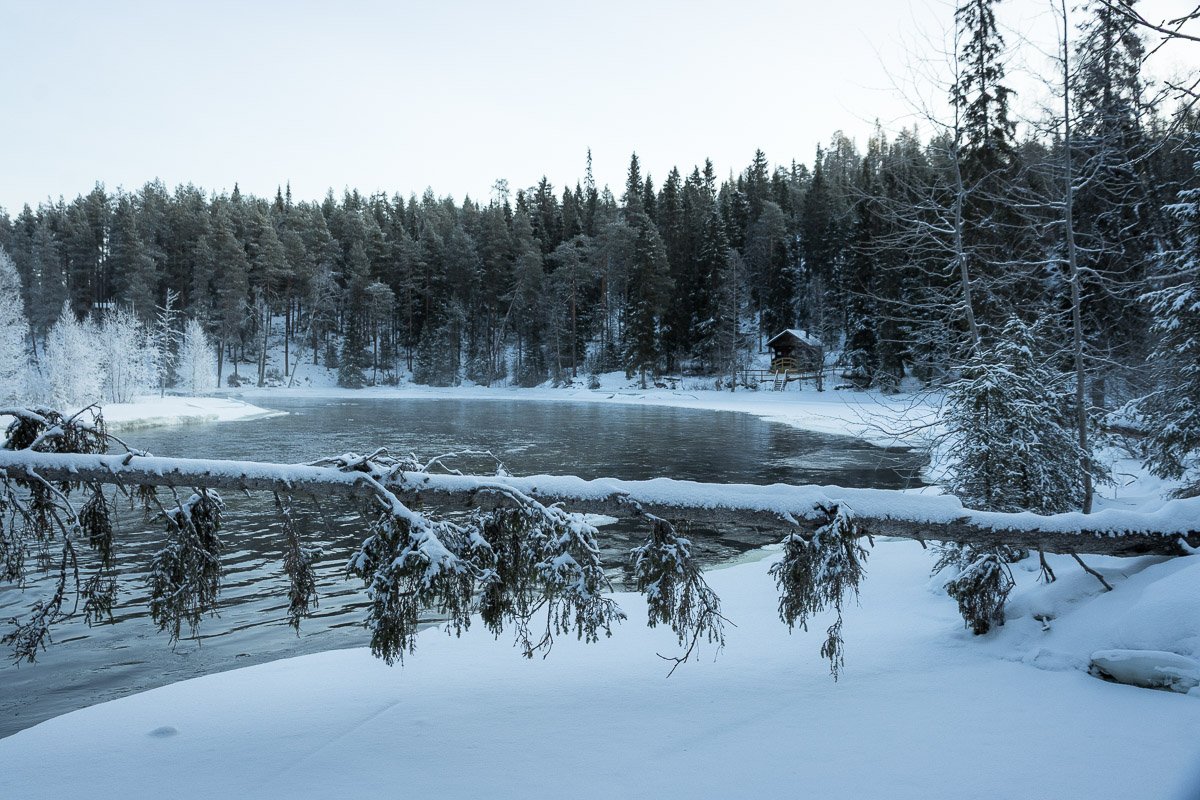 On arrive � un refuge typique de la Finlande