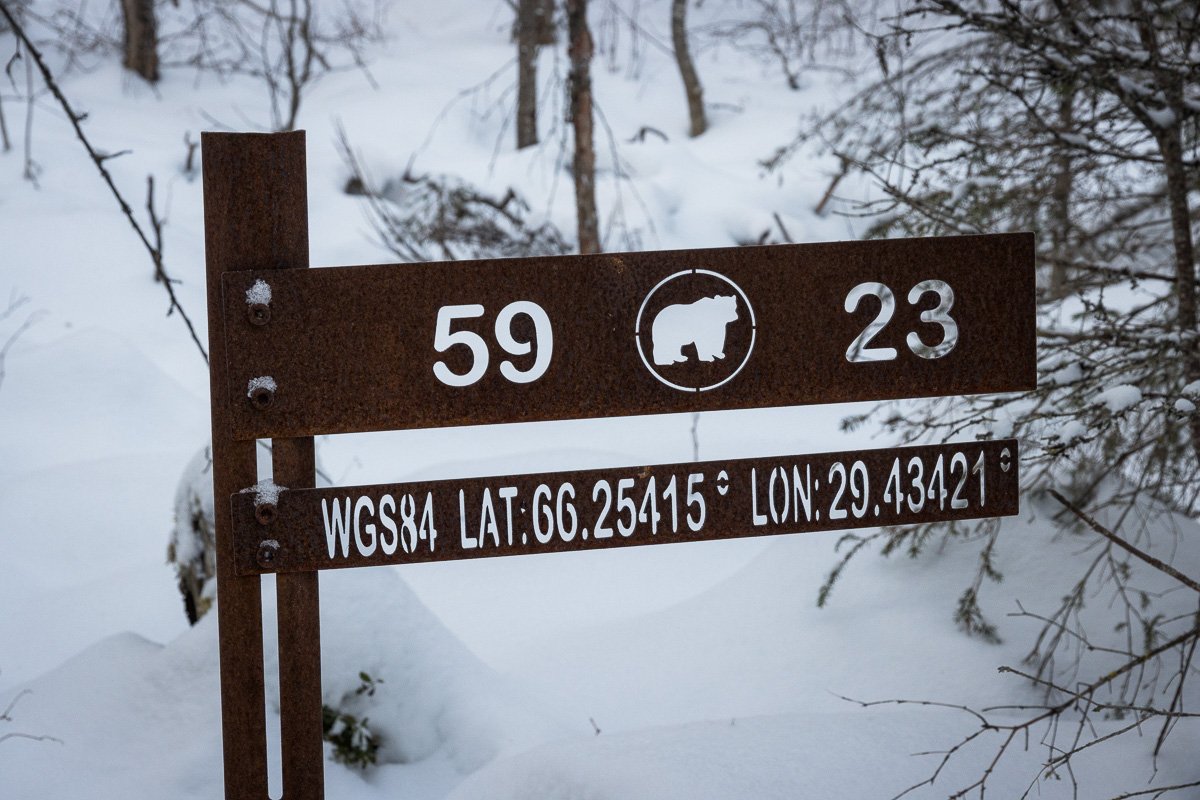 Panneau de localisation sur le sentier de l'Ours