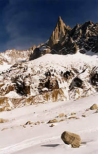 Paysage lors de la descente &agrave; skis de la mer de Glace
