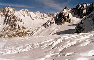 Descente à skis de la mer de Glace